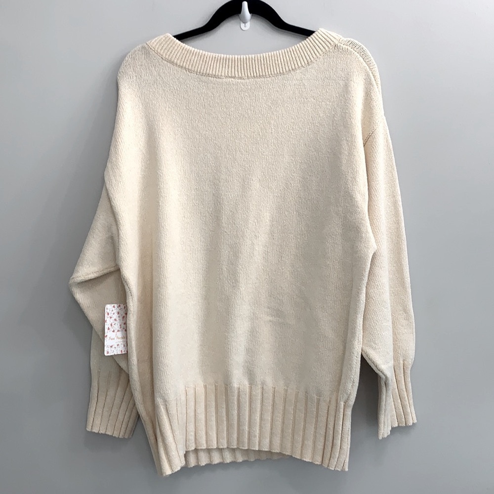 Free People Street Fair Tunic Sweater Ivory Combo - Picture 11 of 13